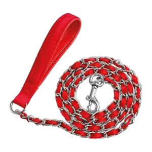 Chain Leash With Nylon Hand Loop, L-XL PC 1.00 m/4.0 mm Red